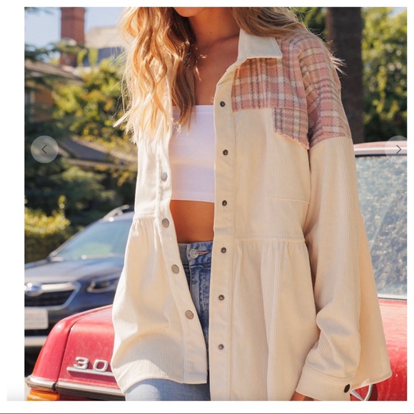 Fabulous Boho Corduroy Check pattern Jacket - Picture 3 of 8